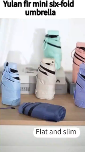 HavenHaven Mini Uv Protection Umbrella Six-Fold Umbrella Portable Sunny and Rain Dual-Use 1pcs Ultralight With Storage Box#YS