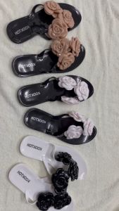 A208รองเท้าคีบตกแต่งลายดอกไม้น้ำหนักเบา