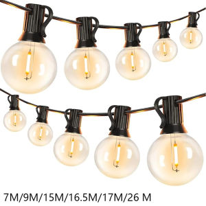 7/26M Festoon LED Globe String Light Fairy LED G40 Outdoor For Christmas Party Garden Decor Garland Lamp Street Patio Backyard