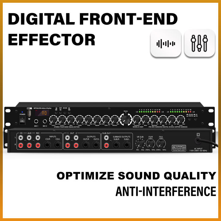 Professional KTV Digital Vocal Effect Processor Anti-howling Audio ...