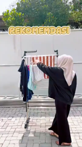 Rak Jemuran Baju Lipat 4Tingkat Rak Handuk Lipat Dengan Roda Jordan Rak