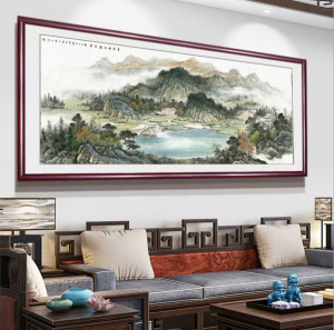 New Chinese Style Mountain Water Landscape Painting Wall Decorative Artwork for Living Room Office Sofa Background Decoration