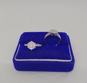 cincin cor bulat di*r mp+mata samping/perak asli silver 925 lapis emas/perhiasan fashion wanita terbaru