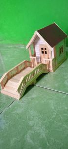 miniatur rumah dengan jembatan