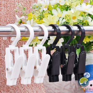 Makayo ไม้หนีบผ้า พลาสติก กันลม หมุนได้ สร้างสรรค์ 360°คลิปหนีบผ้าพันคอ  hook