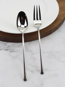 Antibacterial Cute Long Handle Dessert Spoon 18/10 Stainless Steel Coffee Spoon Fruit Fork Elegant Dining Tableware