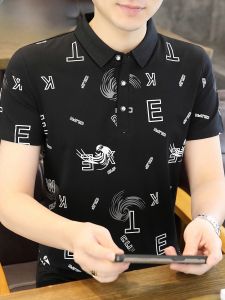 HENGYUANXIANG | Hengyuanxiang Mens Polo Shirt Ice Silk Cotton Half Sleeve Casual Turn-down Collar Breathable Summer New Style Base Shirt