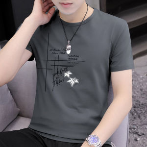 Ice Silk Mens T-Shirt Short Sleeve round Neck Quick Dry Sportswear Summer Fashion Brand Slim Fit Youth Popular Casual Wear