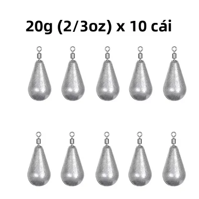 10 Chiếc Cân Câu Cá Chì Lưới Nhiều Kích Cỡ Khác Nhau 3.5G-20G Mồi Mềm Chì Lưới Chì Giải Quyết Phụ Kiện Cho Câu Cá Bass