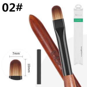 1/6PCS Acrylic Nail Brush Pen for Powder Manicure Round Wood Handle Gel Builder Brushes Tools