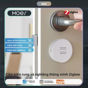 Cảm Biến Rung MOES Zigbee Máy Dò Chuyển Động Và Độ Nghiêng 3 Trục Thông Minh Cho Báo Động Cửa Sổ Hoạt Động Với Giám Sát Thời Gian Thực Của Tuya