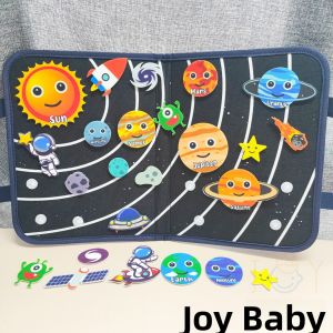 Solar System Eight Planets Model Felt Board Non-Woven Fabric Animal Recognition Reusable Stickers Childrens Educational Toys