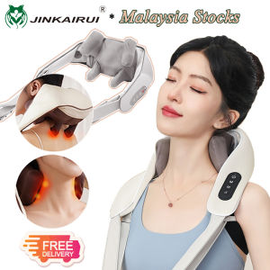 Jinkairui Hand-grip Kneading Shoulder and Neck Massager Shawls with Heat Shiatsu Massager for Neck Back Shoulder Muscle Pain Relief (Rechargeable)