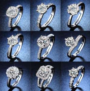 Nhẫn Bạc CZ Đá Nhái Kim Cương 1 Carat