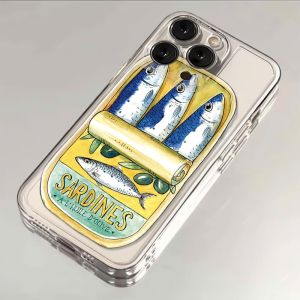 Ins Hot Discounted Salted Fish Phone Case For iPhone 17 16 15 14 11 Pro Max Plus 13 12 Mini 7 Transparent Soft Shockproof Cover