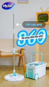 Bộ Lau Nhà MyJae Đài Loan Sợi Microfiber Xoay Siêu Tốc 360 Độ Thông Minh 129.5cm