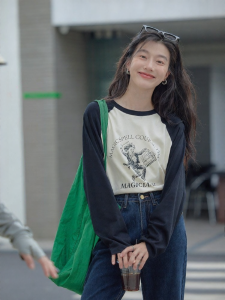 Mixd | Áo Thun Tay Dài Thiết Kế Retro Mỹ Cotton