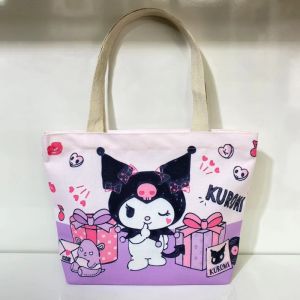 Large Handheld Lunch Box Bag Sanrio Hello Kitty Canvas Storage Bag Cartoon Organizer Pouch for Home Storage And Organization