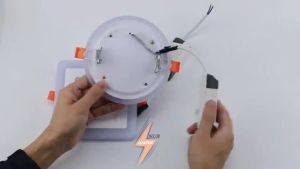 Lampu Downlight LED 2 warna 24 Watt Putih biru Bulat Kotak IB inbow Hias Plafon Hias dekorasi 3 step