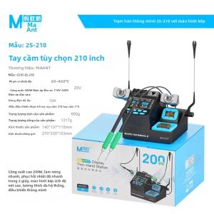Trạm Hàn Hai Trạm MaAnt 2S 200W 60-460 ° Màn Hình LCD Gia Nhiệt 2 Giây C Dành Cho Hàn Mạch Điện Thoại - Tay Cầm 210/215/115