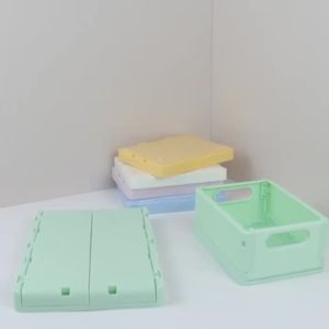 1pcs Foldable Storage Box Household Clutter Box Desktop Drawer Organizer Home Multi-functional Plastic Box Storage Basket