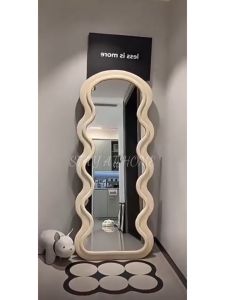 Wave Dressing Mirror Full Body Mirror Full Length Mirror Standing Mirror Cermin Berdiri Cermin Panjang Aestetic 160CM Mirror Nordic170CM全身镜落地 ins