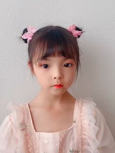 Ikat Rambut Anak Perempuan Bentuk Kupu-Kupu 2IN1 Kunciran Rambut Manik-Manik Kilau Sequin Warna Warni Gradasi Butterfly Hair Tie