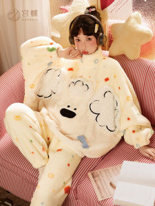 GONGDIE | Heat Retention Long Pile Cartoon Cute Sleepwear Set
