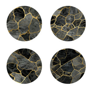 จานรองแก้วพิมพ์ลายกระเบื้องเซรามิค 4 ชิ้น เหมาะสําหรับตกแต่งงานปาร์ตี้ครอบครัวทุกวัน สํานักงาน จานรองแก้วป้องกันไม้ ของขวัญวันหยุด