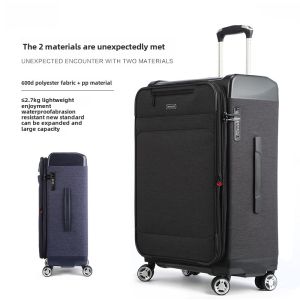 Ultra-Light Oxford Fabric Luggage Spinner Wheel Business Carry-On Suitcase Detachable 24 Inch 20 Inch Soft Polyester Bag