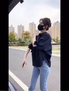 พร้อมส่ง เสื้อเชิ้ต สไตล์เกาหลี oversize สาวอวบ เสื้อผู้หญิงแฟชั่น เสื้อเชิ้ตแขนสั้น ผู้หญิง หลวมสบาย ๆ#015