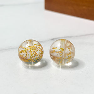 New Year Lucky Charm Agate Beads Gold Foil Goddess of Fortune Beads Handmade DIY Materials Red Green Black White Loose Beads