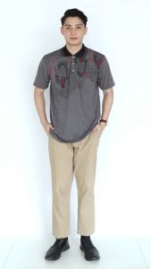 Noveli wear - Kaos Polo Pria Distro Motif Batik Lengan Pendek Saku / Atasan Kaos Kerah Pria Dewasa
