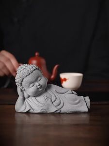 Tượng Phật Niết Bàn Bằng Đá Sa Thạch Xanh Dùng Trang Trí Tiểu Cảnh Bonsai Thủy Sinh Bể Bán Cạn Terrarium