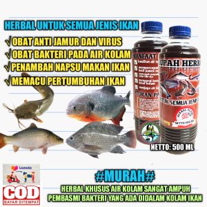 RAMUAN HERBAL IKAN LELE OBAT IKAN DAN VITAMIN IKAN GURAME BAWAL PATIN IKAN MAS MUJAIR GABUS UDANG BANDENG STRES JAMUR BAKTERI AIR KOLAM KEMBUNG GANTUNG NAPSU MAKAN BERKURANG IKAN KOI ARWANA IKAN CUPANG MURAH BAGUS AMPUH CEPAT