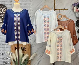 เสื้อ ปักผ้าสปันจ์ลายสวย อก46/48 ฟรีไซส์ ยาว24นิ้ว ทั้งตัวผ้าสปันใส่สบายผ้าไม่ร้อนน่ารักปักสวยจ้า ภาพงานตามผนังกำแพงค่ะมีขายทั้งปลีกและส่ง ราคาส่งสอบถามในแชท