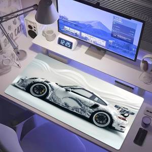 Bandai | Sports-car-inspired gaming mouse pad featuring a non-slip rubber base a large desk mat suitable for both gamers and office use