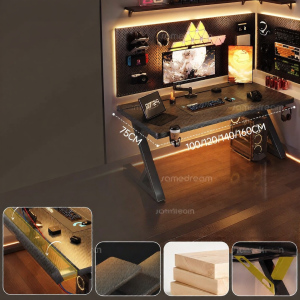 SAMEDREAM | Carbon Fiber Electric Gaming Desk Integrated Working Table