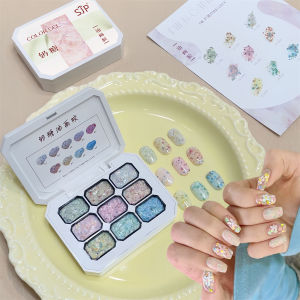 1 Hộp 9 Ô Kẹo Sữa Sơn Dầu Keo Dán Móng Tay Trang Trí Nghệ Thuật Móng Tay Tự Làm 3D Sơn Móng Tay Thạch Cao Không Cần Rửa Keo Dán Cho Sáng Tạo Nghệ Thuật