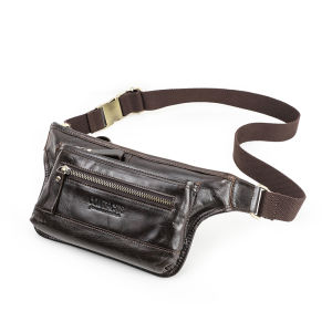 Genuine Leather Men Waist Pack Casual Male Leather Waist Bag