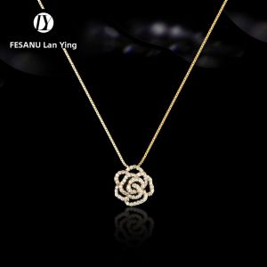 FESANU | Elegant Unique Rose Crystal Necklace
