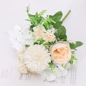 Silk Peony Artificial Flowers High Quality Wedding Home Christmas Wreath Bridal Bouquet Table Vase Photo Props DIY Decoration