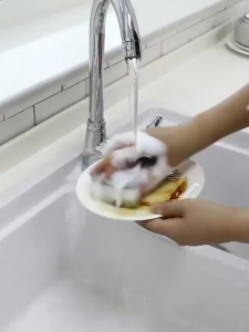 Sikat Spons Abu 2 Sisi Sikat Kerak Cuci Piring / Double Side Spons Pencuci Piring Serbaguna