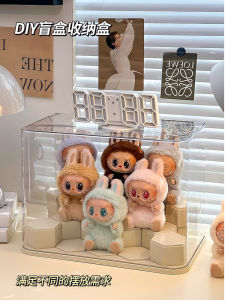 Labubu Acrylic Display Case Dustproof Figure Storage Box Transparent Organizer for Collectible Dolls And Toys Home Decoration