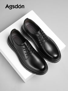 Genuine Leather Mens Shoes 2025 New Style Young Business Commuter round Toe Derby Soft Bottom Formal Shoes Leather Oxford