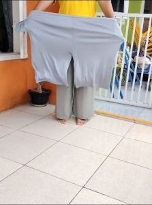Celana Los Dalaman Wanita Polos Jumbo Bahan Kaos Melar Kulot Pendek Ukuran Besar