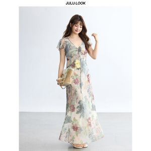JULULOOK | Vintage Floral度假风格 Plus Size Dress