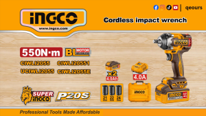 INGCO 20V 550NM CORDLESS IMPACT WRENCH | 1/2" SQUARE DRIVE | BRUSHLESS MOTOR | CIWLI2055 CIWLI20551