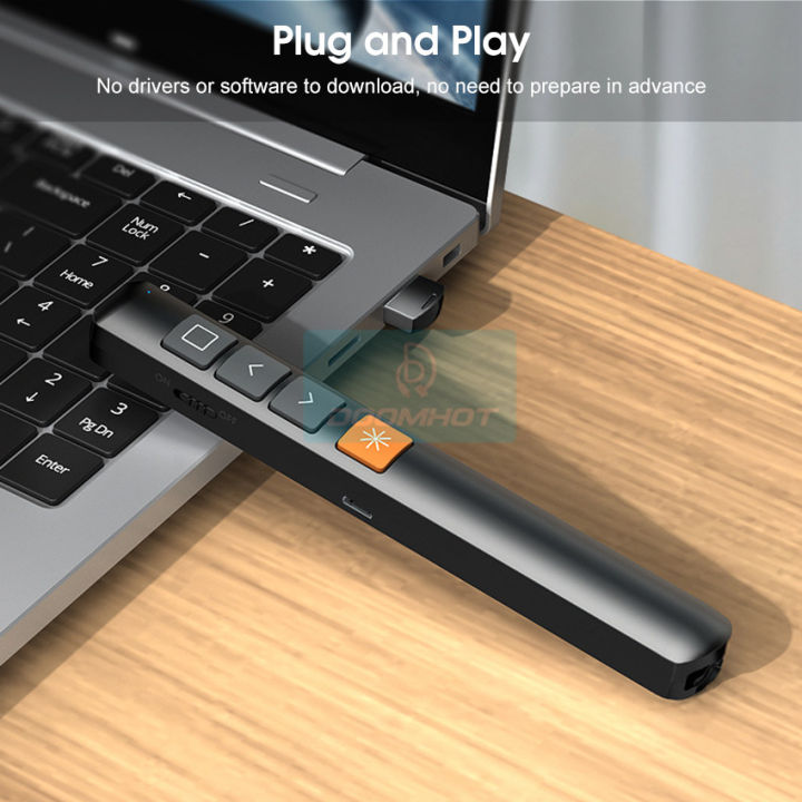 DoomHot Wireless Presenter Presentation Clicker Page Turning Pen Laser