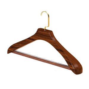 Wide Shoulder Wooden Clothes Hanger for Suit And Coat Luxury Sliver Anti-Slip Home Use Wardrobe Organizer Vintage Style